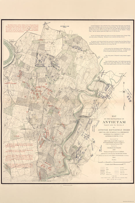 Poster, Many Sizes Available; Map Of The Battle Field Of Antietam, Sept. 17Th - Day Break
