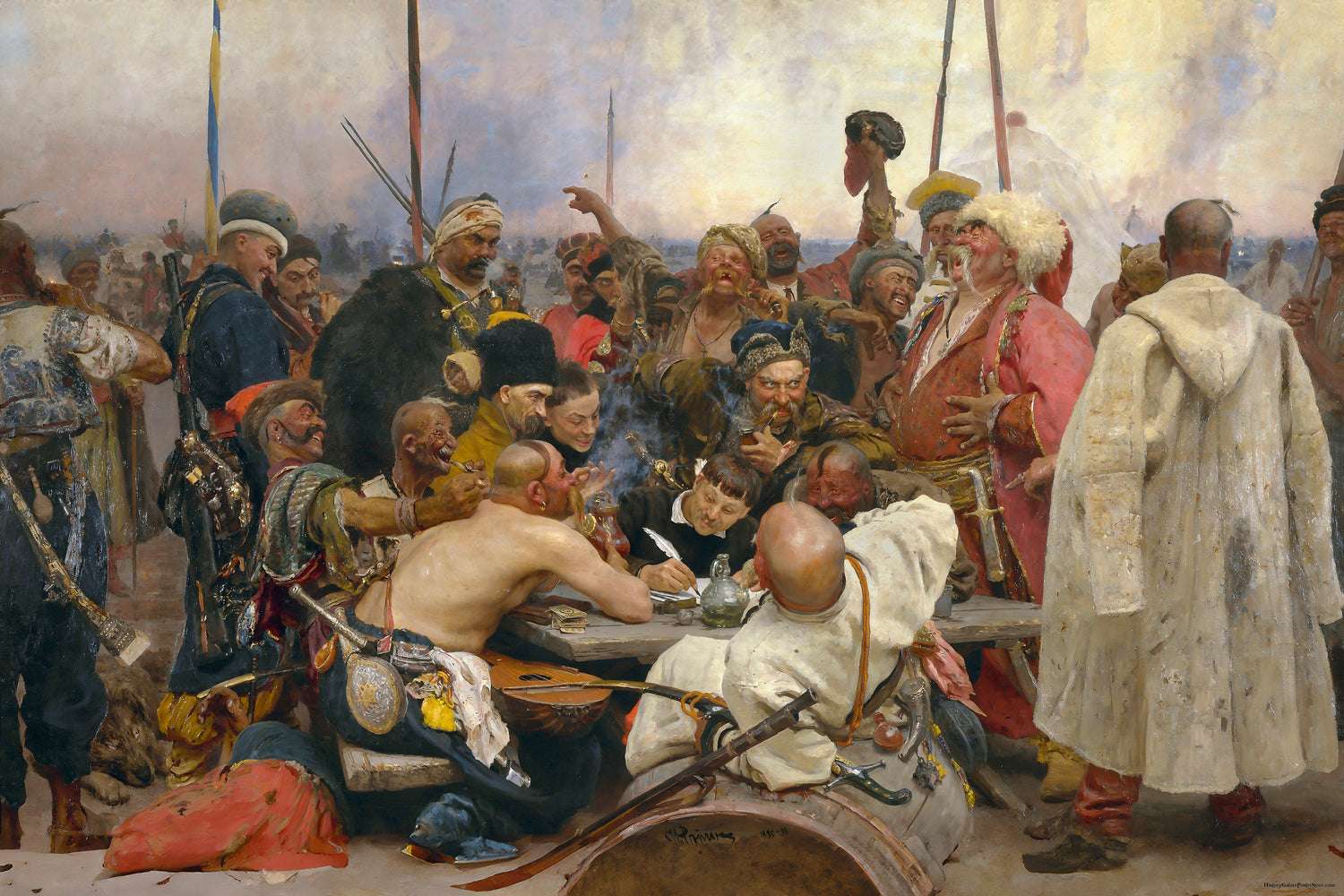Poster, Many Sizes Available; The Zaporozhian Cossacks Write To Sultan Of Turkey By Ilya Repin