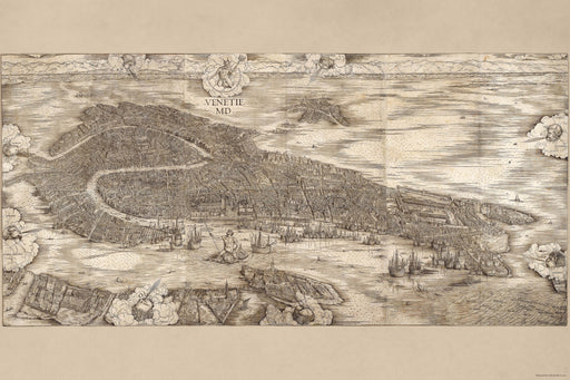 24"x36" Gallery Poster, Jacopo de' Barbari View of Venice