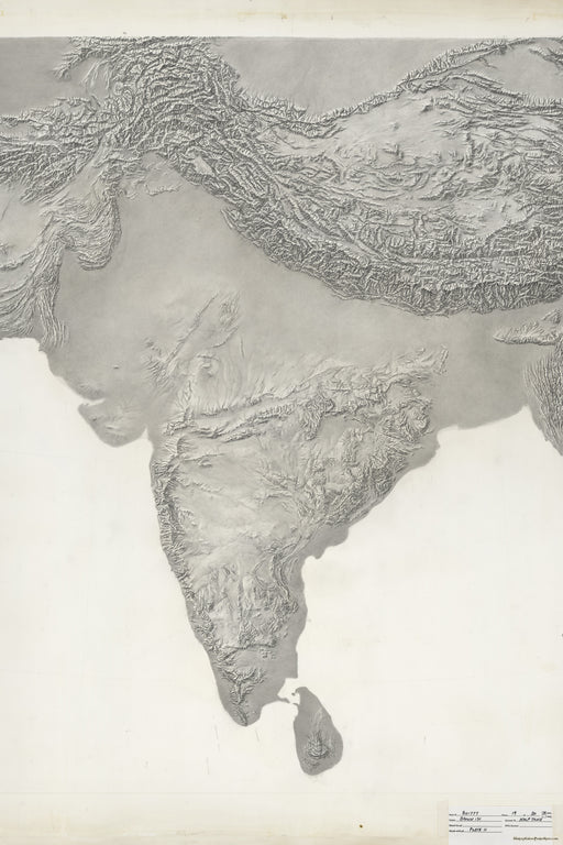 24"x36" Gallery Poster, cia terrain map of South Central Asia India