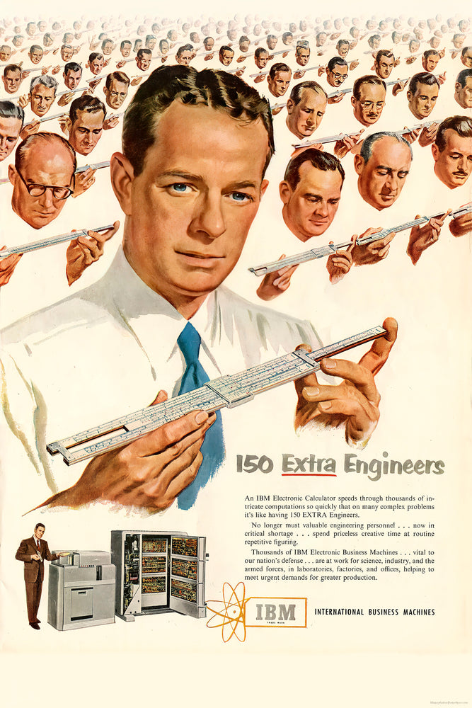 Poster, Many Sizes Available; Ibm 150 Extra Engineers 1951