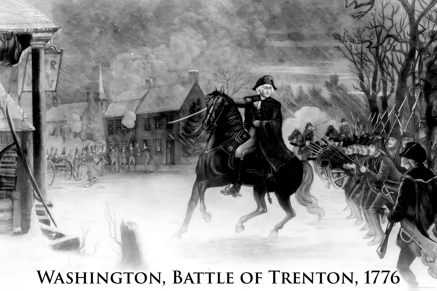 Poster, Many Sizes Available; George Washington At The Battle Of Trenton. An Engraving By Illman Brothers