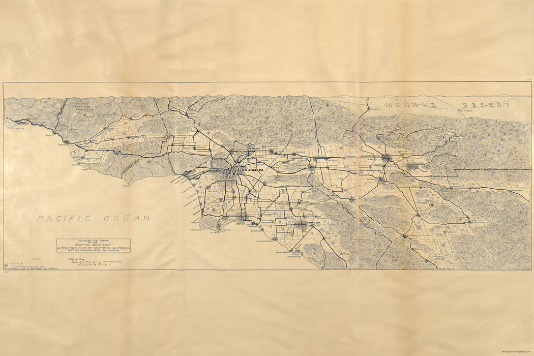 Poster, Many Sizes Available; Map Of Los Angeles And The San Gabriel Mountains 1915