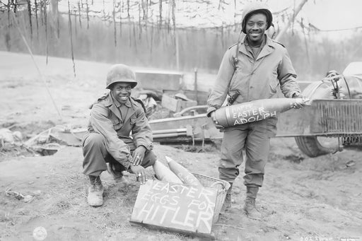 24"x36" Gallery Poster, black soldiers prepare easter eggs for adolf Hitler 1945