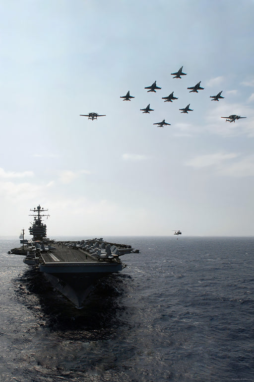 24"x36" Gallery Poster, aircraft carrier USS Abraham Lincoln (CVN 72) air power demo