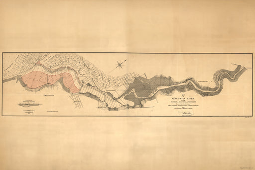 Poster, Many Sizes Available; Map Anacostia River Washington Dc Maryland 1891