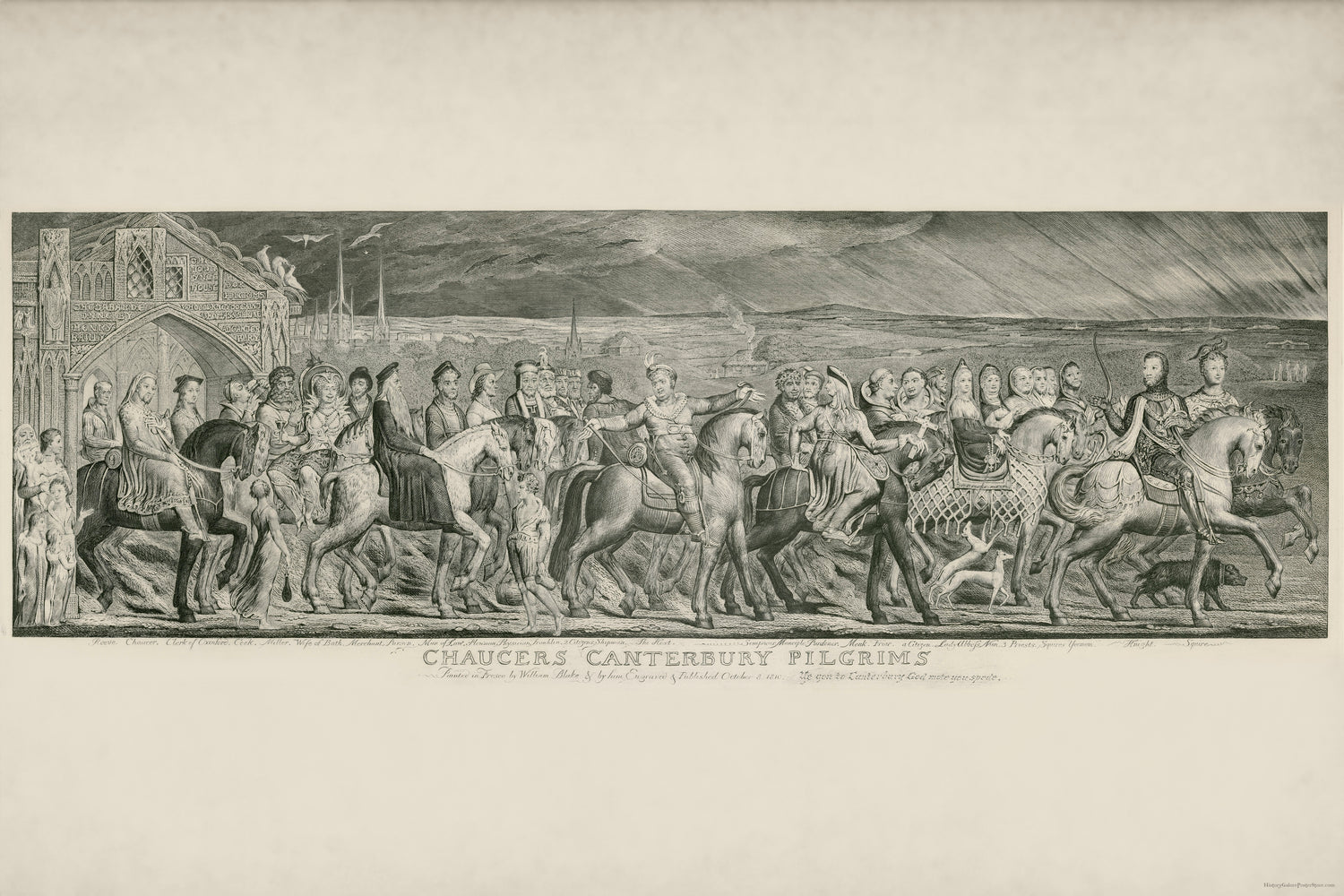 24"x36" Gallery Poster, chaucers canterbury tales pilgrims pb1810