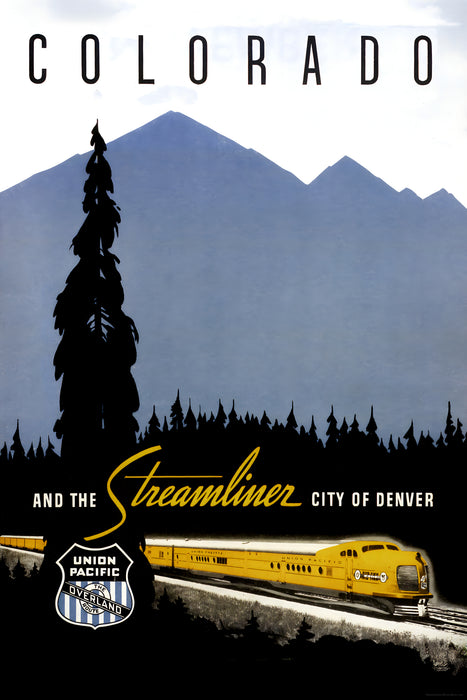 24"x36" Gallery Poster, Chicago & NW Union Pacific railroad Denver colorado Streamliners