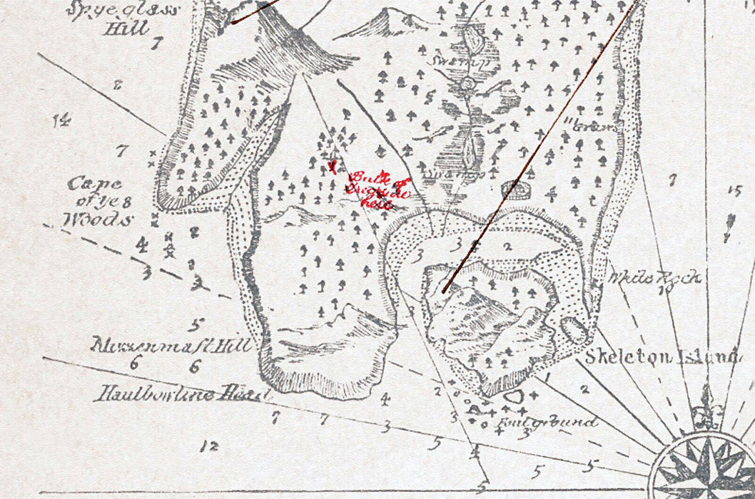 24"x36" Gallery Poster, Map of Treasure Island from the 1883 edition by Cassel