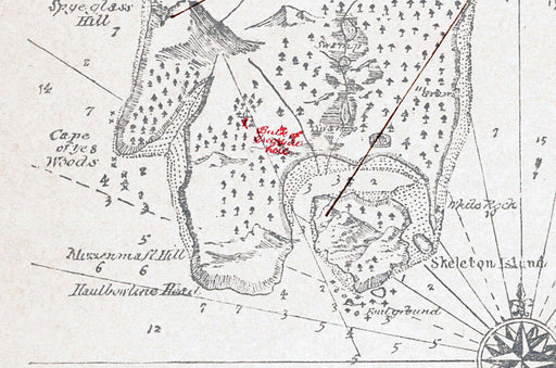 24"x36" Gallery Poster, Map of Treasure Island from the 1883 edition by Cassel