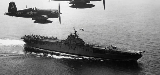 Poster, Many Sizes Available; F4U Corsair Group And Uss Boxer Korean War Sept 1951