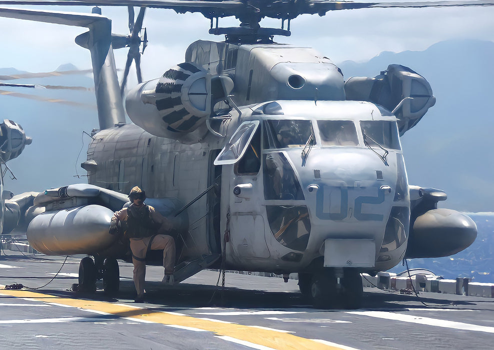 24"x36" Gallery Poster, CH-53 Sea Stallion helicopters USS Bonhomme Richard (LHD 6)