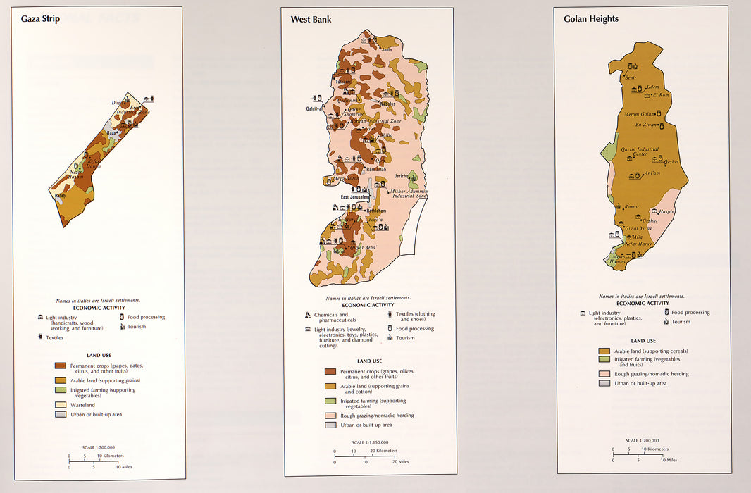 24"x36" Gallery Poster, cia map of israel occupied territories west bank gaza strip golan heights