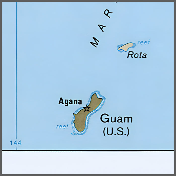 24"x36" Gallery Poster, cia map of Northern Mariana Islands 1989