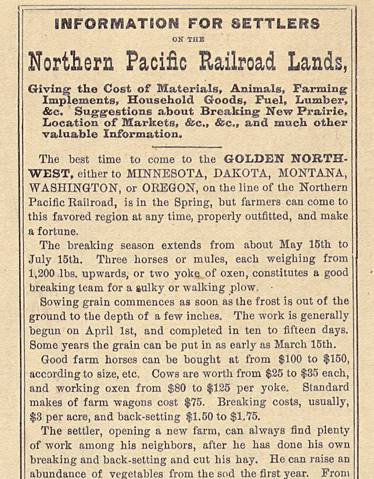 24"x36" Gallery Poster, map Northern Pacific Railroad Oregon Railway 1883