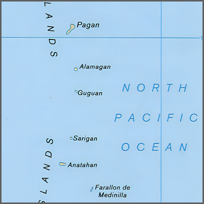 24"x36" Gallery Poster, cia map of Northern Mariana Islands 1989