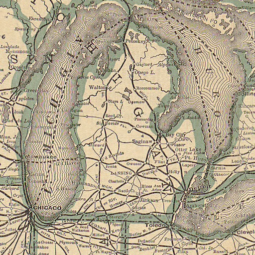 24"x36" Gallery Poster, map Northern Pacific Railroad Oregon Railway 1883