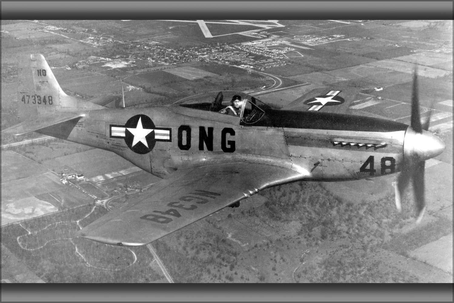 24"x36" Gallery Poster, 162d Fighter Squadron North American F 51D 25 NA Mustang 44 73348