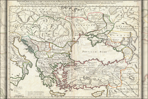 24"x36" Gallery Poster, 1715 De L'Isle Map of the Eastern Roman Empire under Constantine