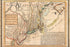 24"x36" Gallery Poster, 1729 post map Moll Map of New York, New England, and Pennsylvania (First Postal Map of New England)