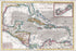 24"x36" Gallery Poster, 1780 Raynal and Bonne Map of the West Indies, Caribbean, and Gulf of Mexico Cuba Florida Mexico Haiti