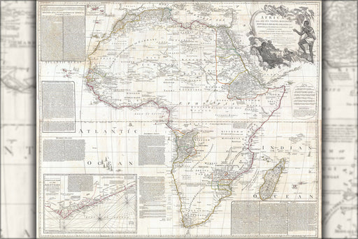 24"x36" Gallery Poster, 1794 Boulton and Anville Wall Map of Africa (most important 18th cntry map of Africa)