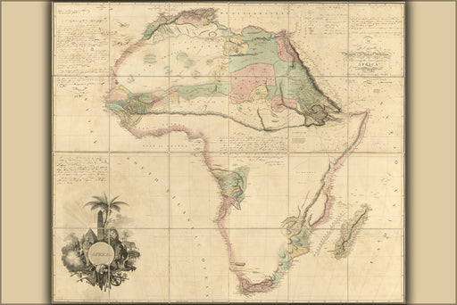 24"x36" Gallery Poster, 1802 map of africa