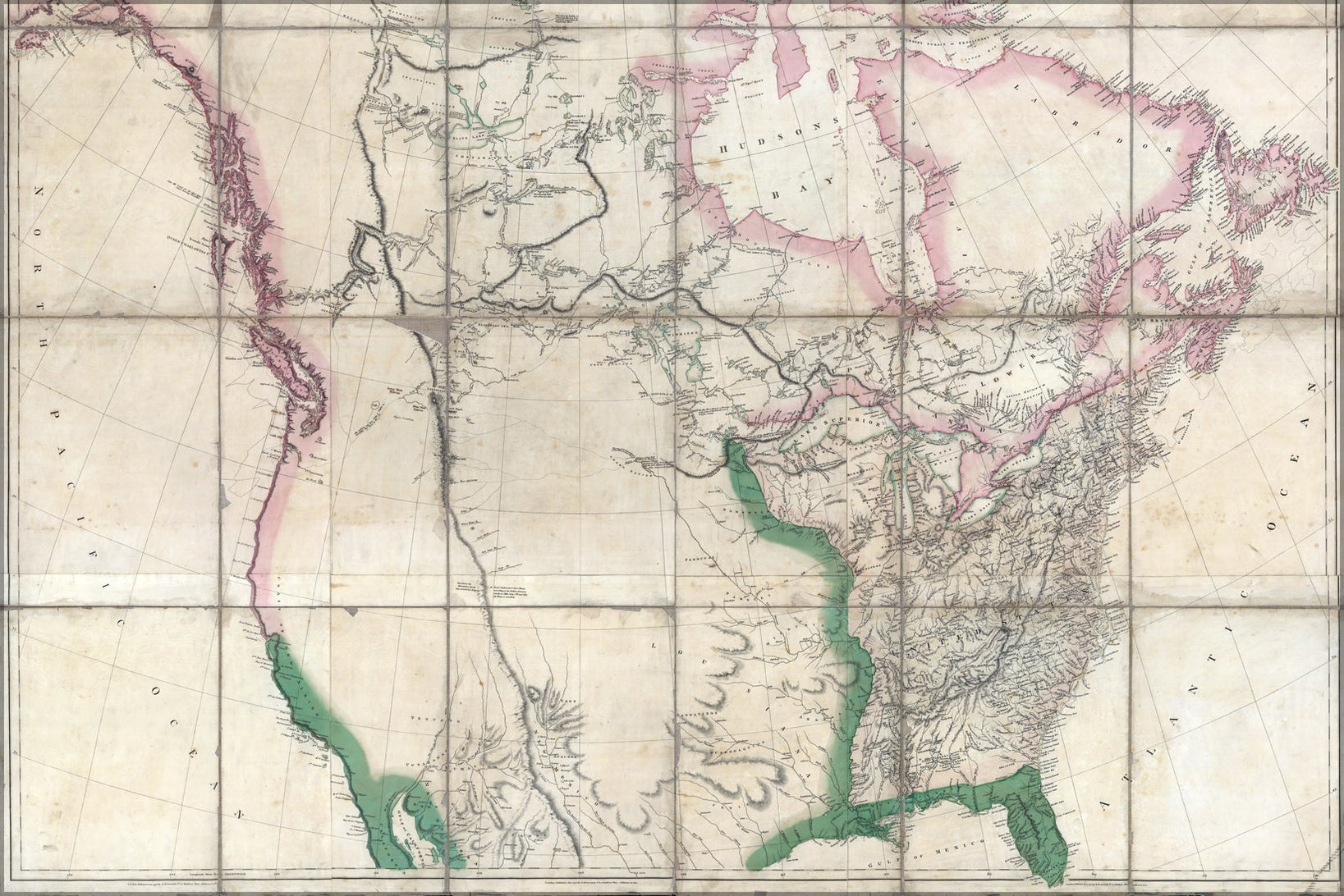 24"x36" Gallery Poster, 1802 map of north america united states and ca