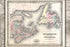 24"x36" Gallery Poster, 1855 Colton Map of New Brunswick, Nova Scotia, Newfoundland and Price Edward Island