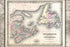 24"x36" Gallery Poster, 1855 Colton Map of New Brunswick, Nova Scotia, Newfoundland and Price Edward Island