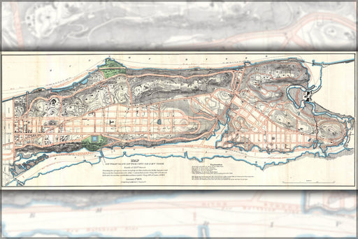 24"x36" Gallery Poster, 1870 Knapp Map of Northern Manhattan ( New York City ), Harlem, Washington Heights, Inwood
