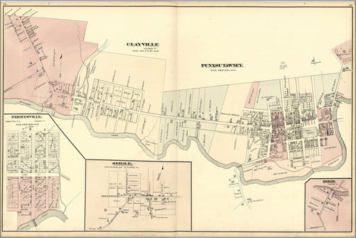 24"x36" Gallery Poster, 1878 Map of  Clayville Punxsutawney pennsylvania