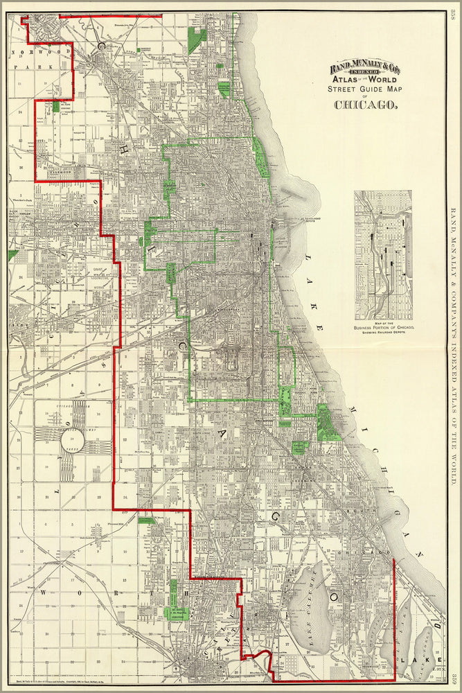 24"x36" Gallery Poster, 1897 chicago vicinity