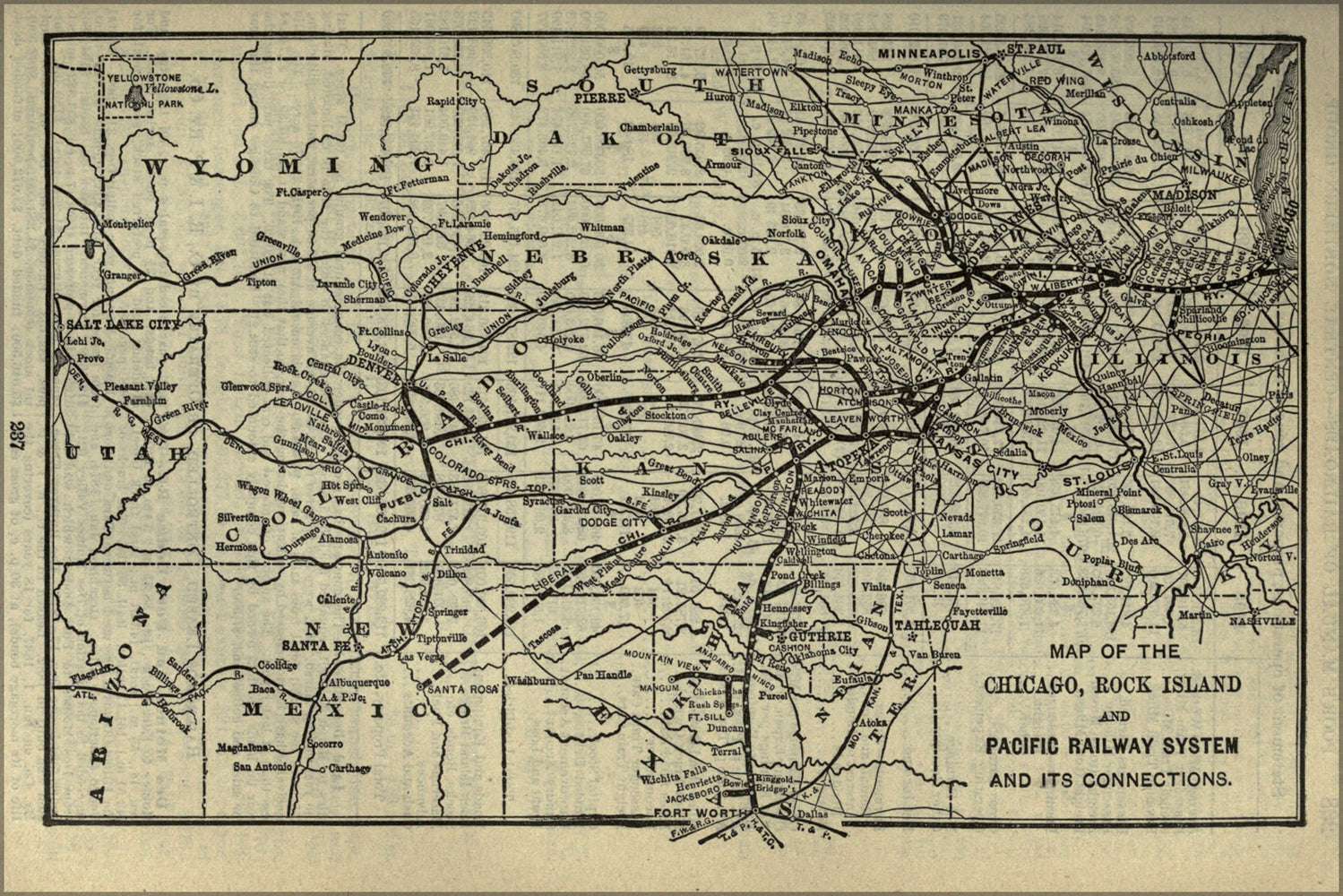 24"x36" Gallery Poster, 1901 Poor's Chicago, Rock Island and Pacific Railway