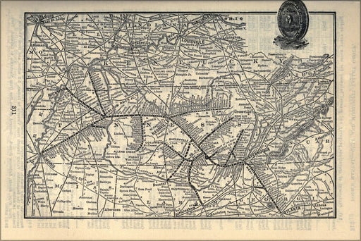 24"x36" Gallery Poster, 1903 Poor's Nashville, Chattanooga and St. Louis Railway