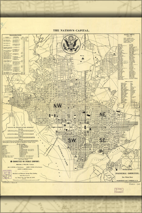 24"x36" Gallery Poster, 1909 map of Washington, DC
