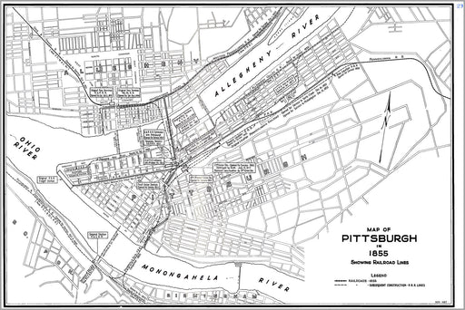 24"x36" Gallery Poster, 1937 original railroads in Pittsburgh