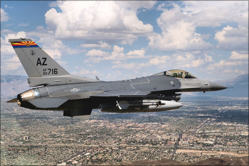 24"x36" Gallery Poster, 195th Fighter Squadron General Dynamics F 16C Block 42H Fighting Falcon 90 0716