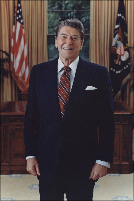 24"x36" Gallery Poster, 1985 Official Portrait of President Reagan