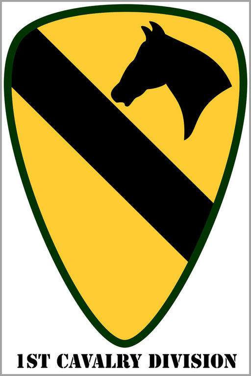 24"x36" Gallery Poster, 1st Cavalry Division - Shoulder Sleeve Insignia