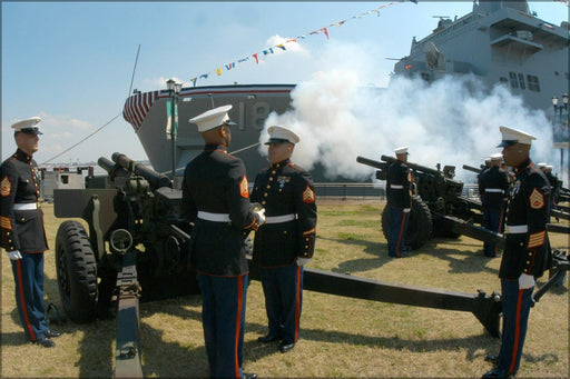 Poster, Many Sizes; Marines From 14Th Marine Artillery Detachment Fire A 19-Gun