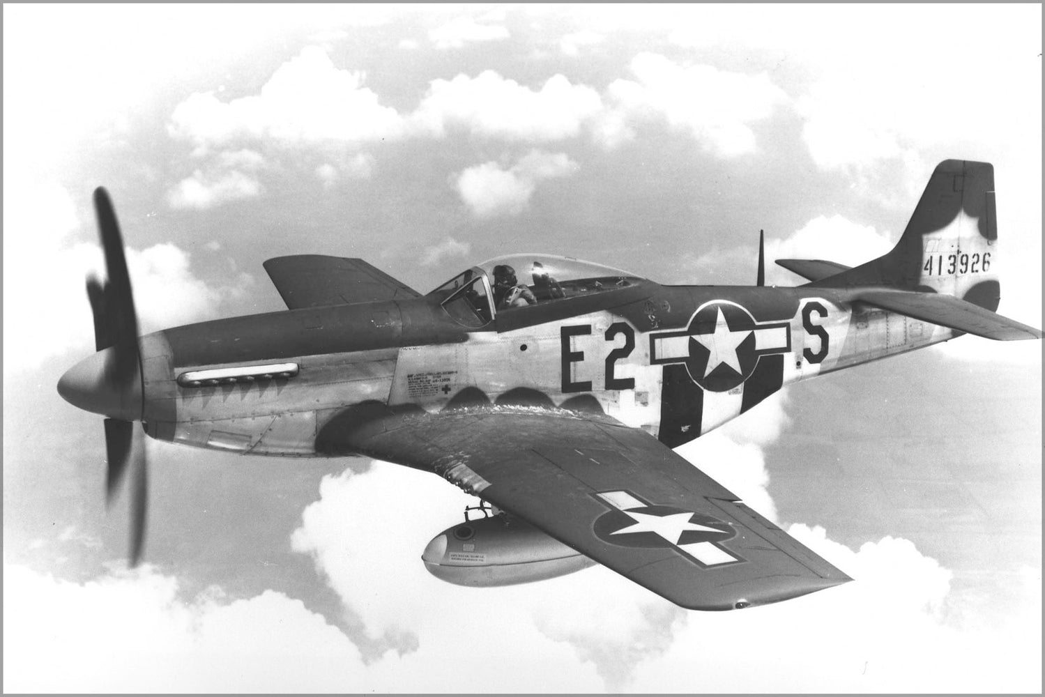 24"x36" Gallery Poster, 375th Fighter Squadron North American P 51D 5 NA Mustang 44 13926