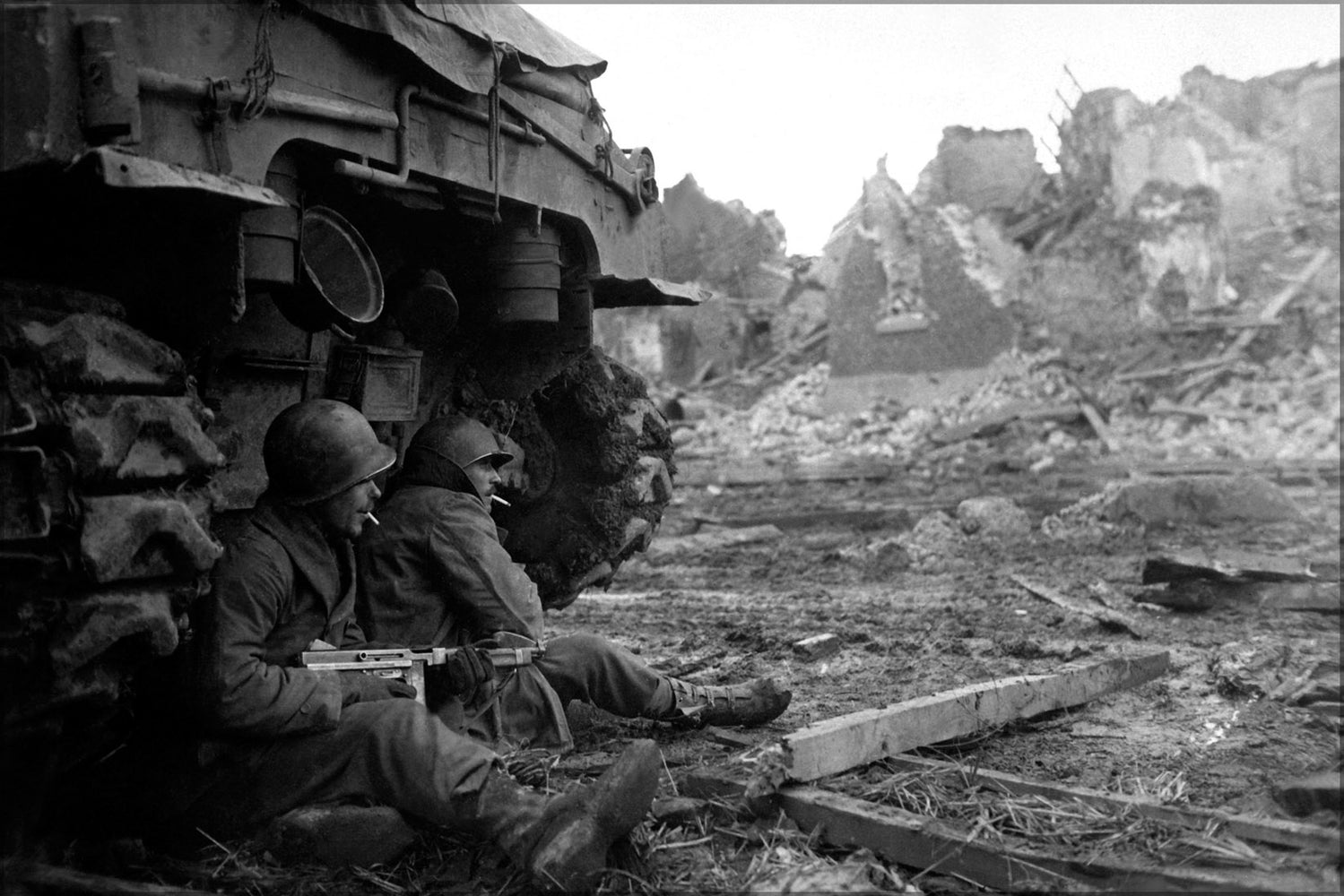 24"x36" Gallery Poster, 3rd Infantry Division M-4 Sherman tank Geich Germany 11 Dec 1944