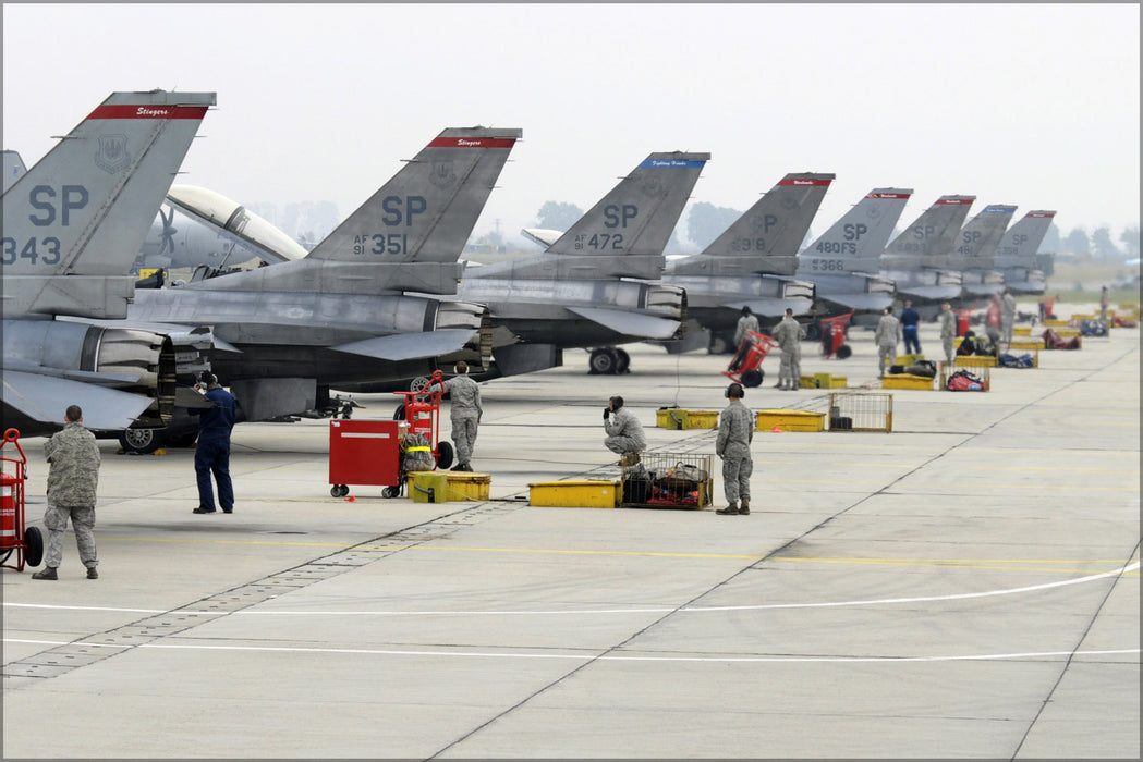 24"x36" Gallery Poster, 480th FS F 16Cs in Bulgaria 2010