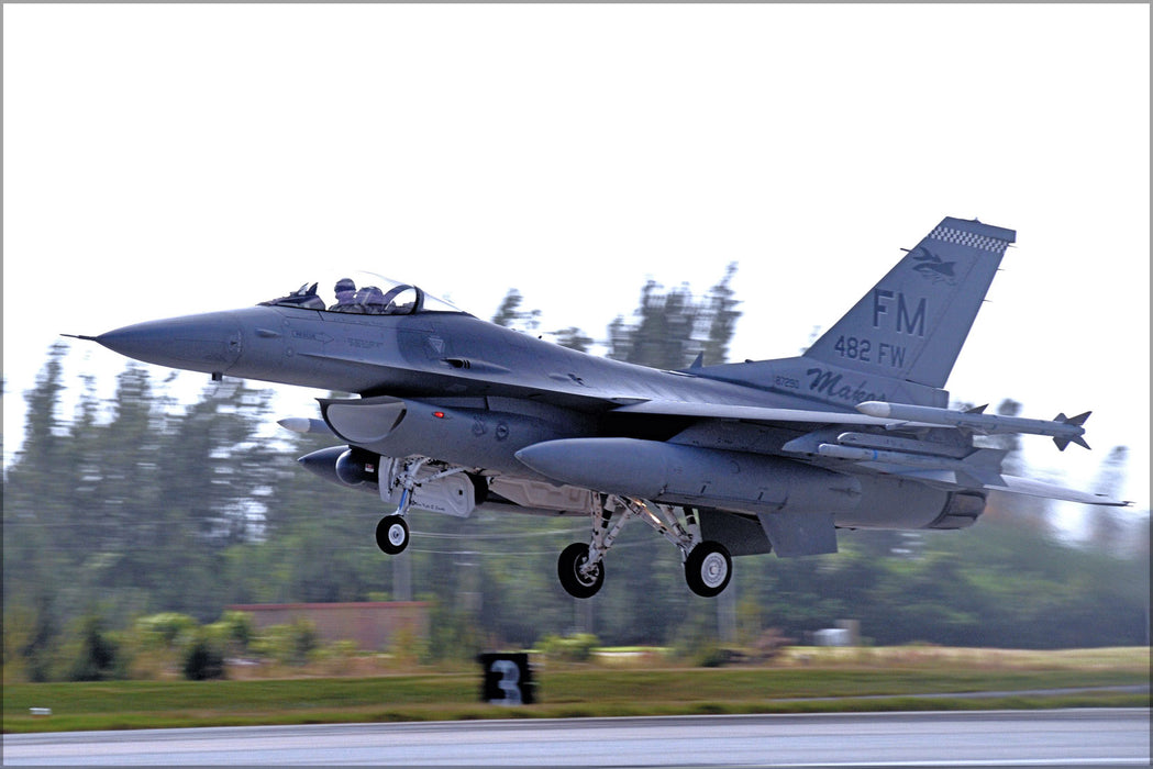 24"x36" Gallery Poster, 482d Fighter Wing General Dynamics F 16C Block 30H Fighting Falcon 87 290