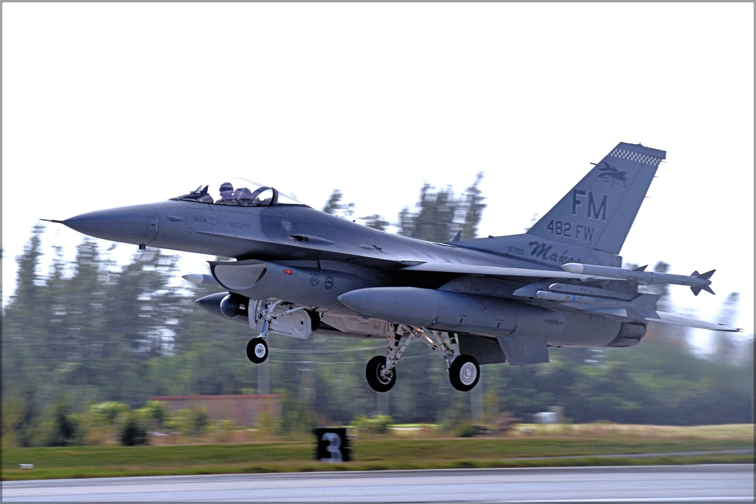 24"x36" Gallery Poster, 482d Fighter Wing General Dynamics F 16C Block 30H Fighting Falcon 87 290