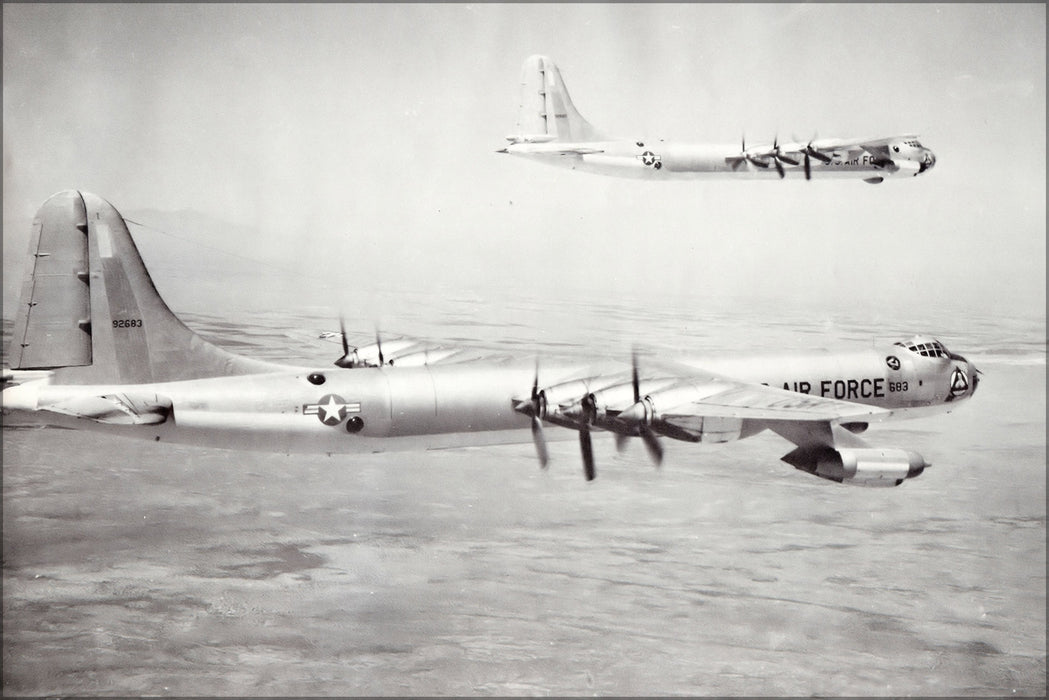 24"x36" Gallery Poster, 6th Bombardment Wing Convair B-36 F 5 CF Peacemakers 49 2683 and 49 2680