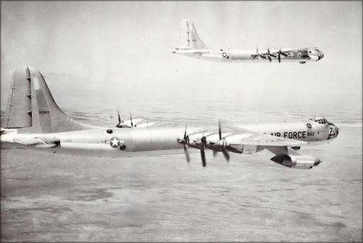 24"x36" Gallery Poster, 6th Bombardment Wing Convair B-36 F 5 CF Peacemakers 49 2683 and 49 2680