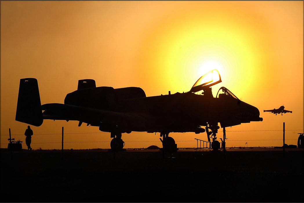 24"x36" Gallery Poster, A-10 Thunderbolt II warthog at sunset