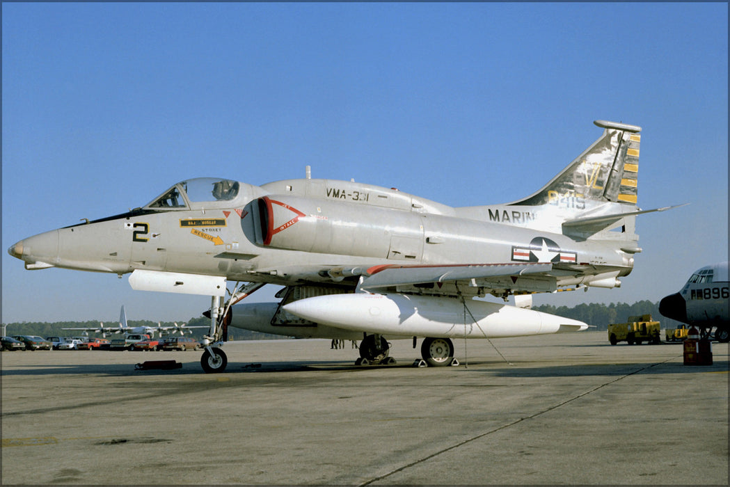 24"x36" Gallery Poster, A-4M Skyhawk a-4 attack squadron VMA-331 Bumblebees 1978